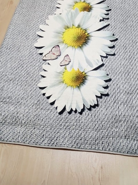 Papatya 80x120cm Kaymaz Taban, Dökülmez, Yıkanabilir Banyo Halısı