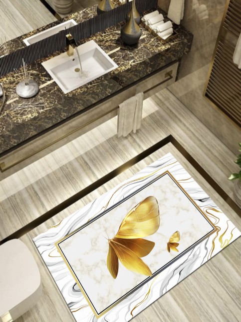 Golden Butterfly - Kaymaz Taban Banyo Halısı