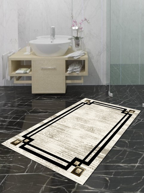 Talya - Bej 70x120cm Kaymaz Taban Banyo Halısı