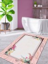 Pembe Çiçekler, 70x120cm Kaymaz Taban Banyo Halısı