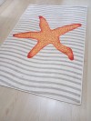 Deniz Yıldızı, 80x120cm Kaymaz, Dökülmez, Pamuk Dokuma Taban Banyo Halısı, Banyo Paspası