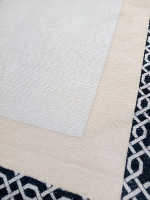 Bambu, Krem, Organik Pamuk Taban, Kaymaz, Banyo Halısı(80X150 CM)