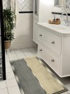 Paye (Gold-Lacivert) - Bambu, Pamuk Dokuma Taban (70x120 cm) Banyo Halısı