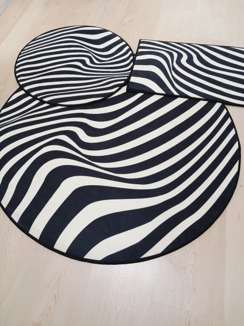 Zebra, Kaymaz Taban 3'lü Banyo Halısı Set, Banyo Paspas Takımı (100X100-60X60-40X60CM)