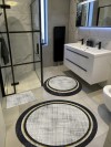 Safir - Pamuk Dokuma Taban Yuvarlak Banyo Halısı (100X100-60X60-40X60 CM 3'LÜ SET)