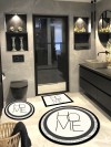 Home, Pamuk Dokuma Taban Yuvarlak Banyo Halısı (100X100-60X60-40X60 CM 3'LÜ SET)
