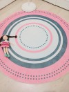 Soft Pembe - Makinede Yıkanabilir, İnce, Kaymaz Tabanlı, Kız Çocuk Odası Halısı