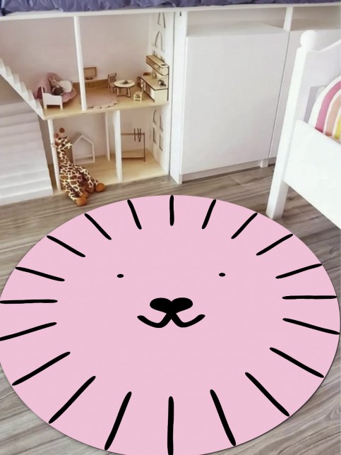 Kedi Figür - Makinede Yıkanabilir, İnce, Kaymaz Tabanlı, Çocuk Odası Halısı