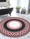 Pembe Daireler, Kaymaz, Ince, Makinede Yıkanabilir, Dokuma Taban, Kız Çocuk Halısı