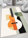 Gitar Desen, Kaymaz, Ince, Makinede Yıkanabilir, Kaymaz Taban, Genç, Çocuk Halısı