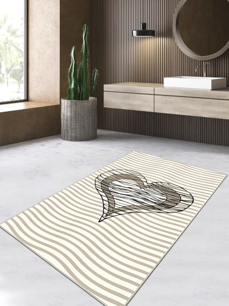 Kalp - Kaymaz Taban Banyo Halısı