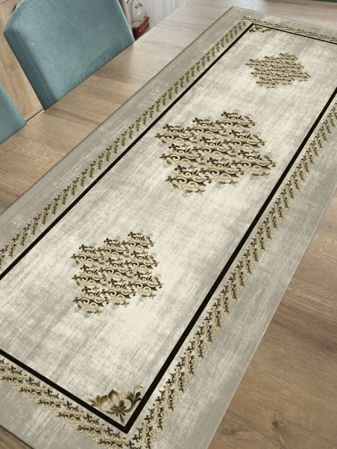 Osmanlı Pamuklu Kumaş, Balkon, Bahçe, Mutfak Runner Ve 2'li Kırlent Kılıf Set