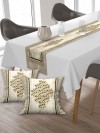 Osmanlı Pamuklu Kumaş, Balkon, Bahçe, Mutfak Runner Ve 2'li Kırlent Kılıf Set