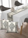 Osmanlı Pamuklu Kumaş, Balkon, Bahçe, Mutfak Runner Ve 2'li Kırlent Kılıf Set