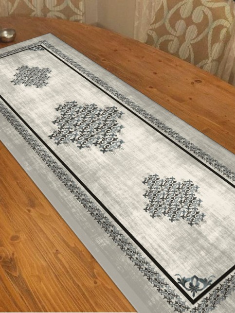 Osmanlı Pamuklu Kumaş, Balkon, Bahçe, Mutfak Runner Ve 2'li Kırlent Kılıf Set