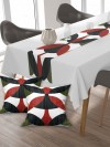 Modern (KİREMİT-HAKİ), Pamuklu Kumaş, Balkon, Bahçe, Mutfak Runner Ve 2'li Kırlent Kılıf Set