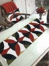 Modern (KİREMİT-HAKİ), Pamuklu Kumaş, Balkon, Bahçe, Mutfak Runner Ve 2'li Kırlent Kılıf Set