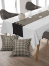 Kaz Ayağı, Pamuklu Kumaş, Balkon, Bahçe, Mutfak Runner Ve 2'li Kırlent Kılıf Set