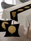 Mandala, Pamuklu Kumaş, Balkon, Bahçe, Mutfak Runner Ve 2'li Kırlent Kılıf Set