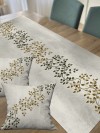 Sarmaşık, Pamuklu Kumaş, Balkon, Bahçe, Mutfak Runner Ve 2'li Kırlent Kılıf Set