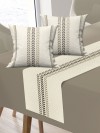 Yön Çizgili Mikro Fiber Kumaş, Balkon, Bahçe, Mutfak Runner ve 2'li Kırlent Kılıf Set