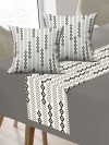 Etnik, Mikro Fiber Kumaş, Balkon, Bahçe, Mutfak Runner ve 2'li Kırlent Kılıf Set
