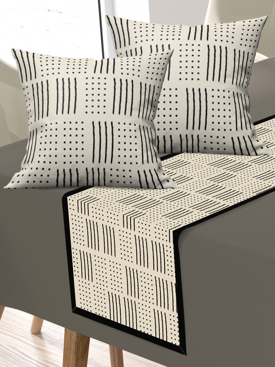 Kadife Kumaş, Balkon, Bahçe, Mutfak Runner ve 2'li Kırlent Kılıf Set