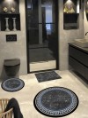 Zincir - Organik Pamuk Taban 3'lü Yuvarlak Banyo Halısı(100X100-60X60-40X60 CM)