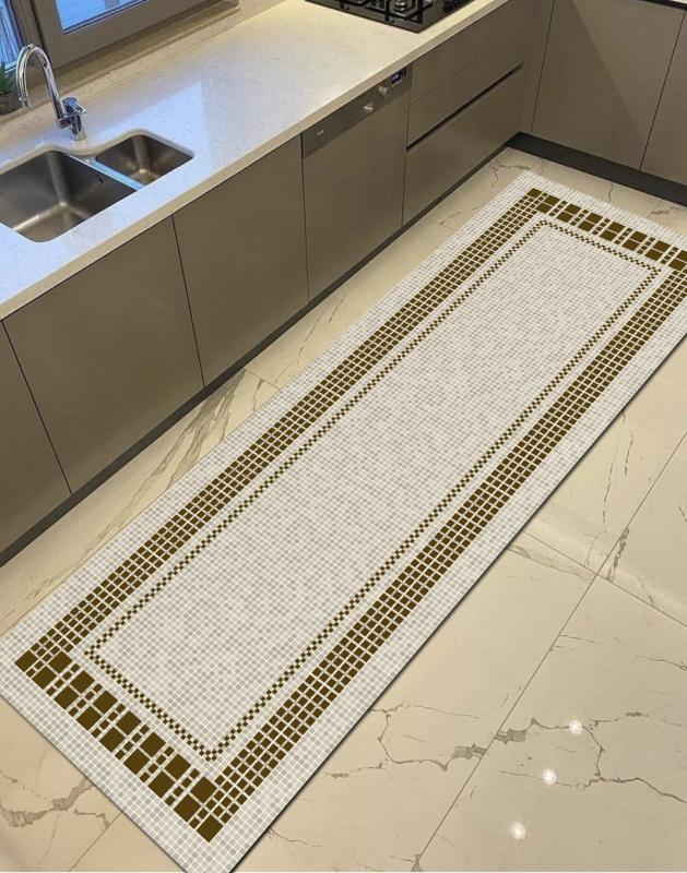 Mosaic - Dijital Baskılı, Kaymaz Tabanlı, Yıkanabilir Mutfak Halısı, Yolluk ARH9080