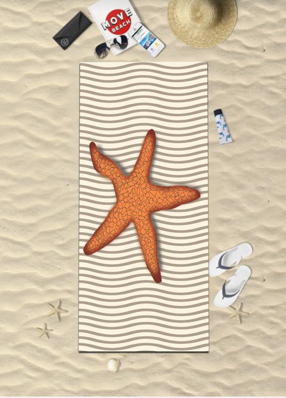 Sea Stars, Dijital Baskılı 75x150 cm Deniz ve Plaj Havlusu